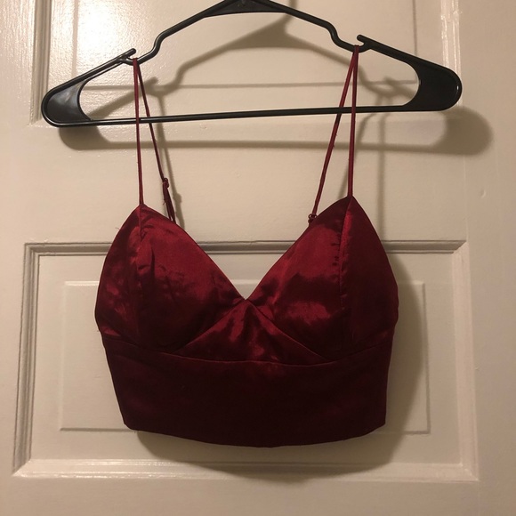 Tops - Red Satin Bustier
